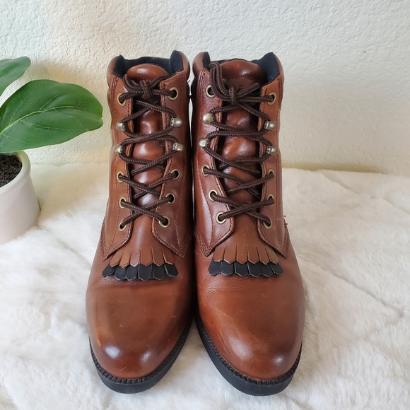 Saddle Brand Leather Lace Up Boot! Size 6½. - Picture 2 of 8